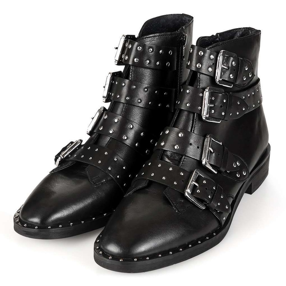 TOPSHOP ‘Amy’ Studded Buckle Bootie